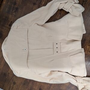 BCBGMaxAzria Cream Pea Coat